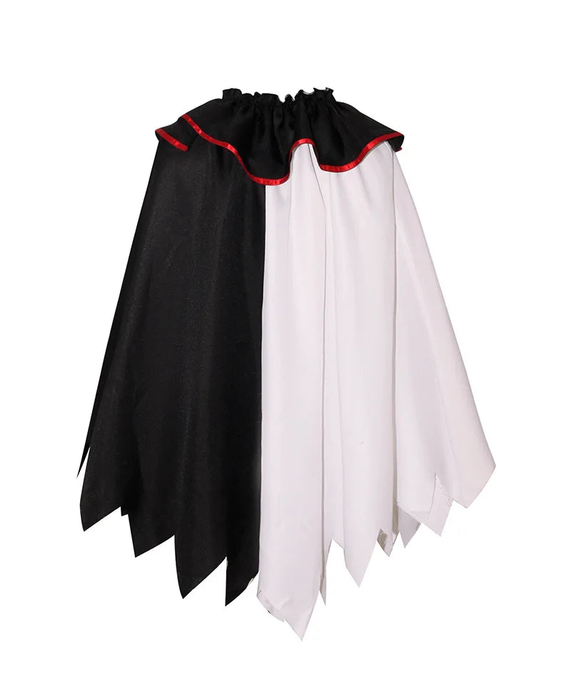 Horror Clown Cos Costume Halloween Women's Black and White Cloak Masquerade Adult Cosplay Role-playing Costume - Big Tim's Magic Emporium