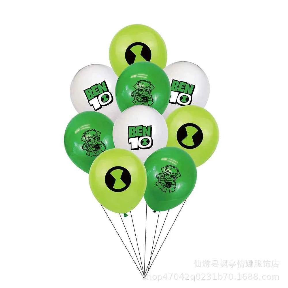 Cartoon Ben-10 Birthday Party Decoration Balloons Favor Set Banner Cake Toppers Baby Shower Boys Gift Party Supplies Photo Prop