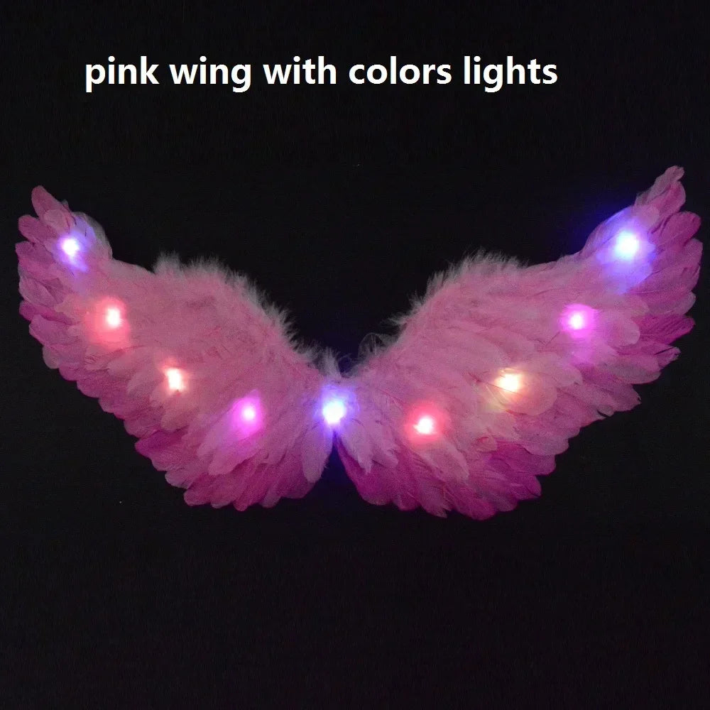Party Glow LED Angel Feather Wing with Luminous Light Up Effect for Costume Birthday, Wedding and Christmas - Big Tim's Magic Emporium