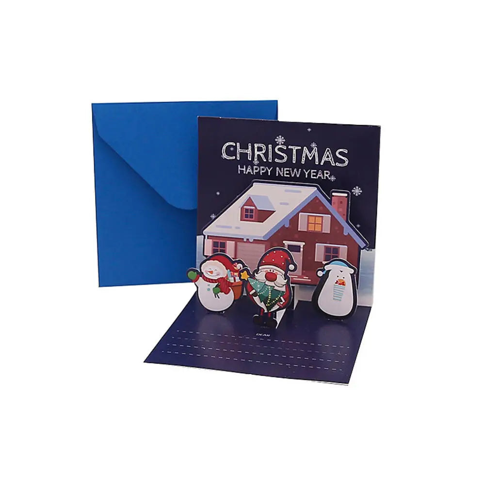 Happy Birthday Card Christmas Gift Card 3d Birthday Cake Pop-Up Greeting  with Envelope Christmas Invitation Cards for Kids