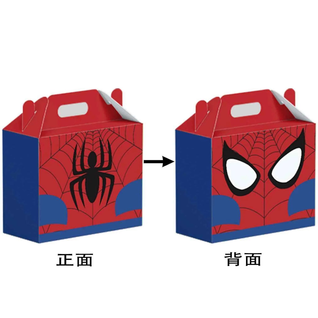 New Spider Man Cartoon Party Gift Box Handle Spider Web Printed Candy Gift Packaging Festival Party