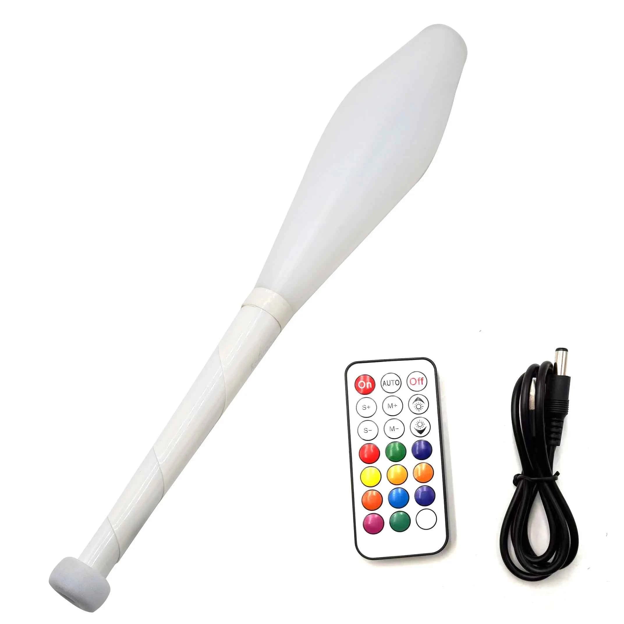 PEHHAH Multi-Color LED Light Up Juggling Club Glowing Clubs for Juggling at Night with Charger and Remote Set of 3 - Big Tim's Magic Emporium