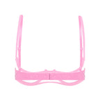 Patent Leather Underwired Open-Cup Bra
