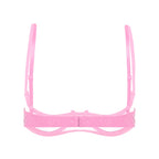 Patent Leather Underwired Open-Cup Bra