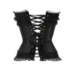 Lace Overlay Boned Overbust Corset Bustier Top Plus Size Body Shaper