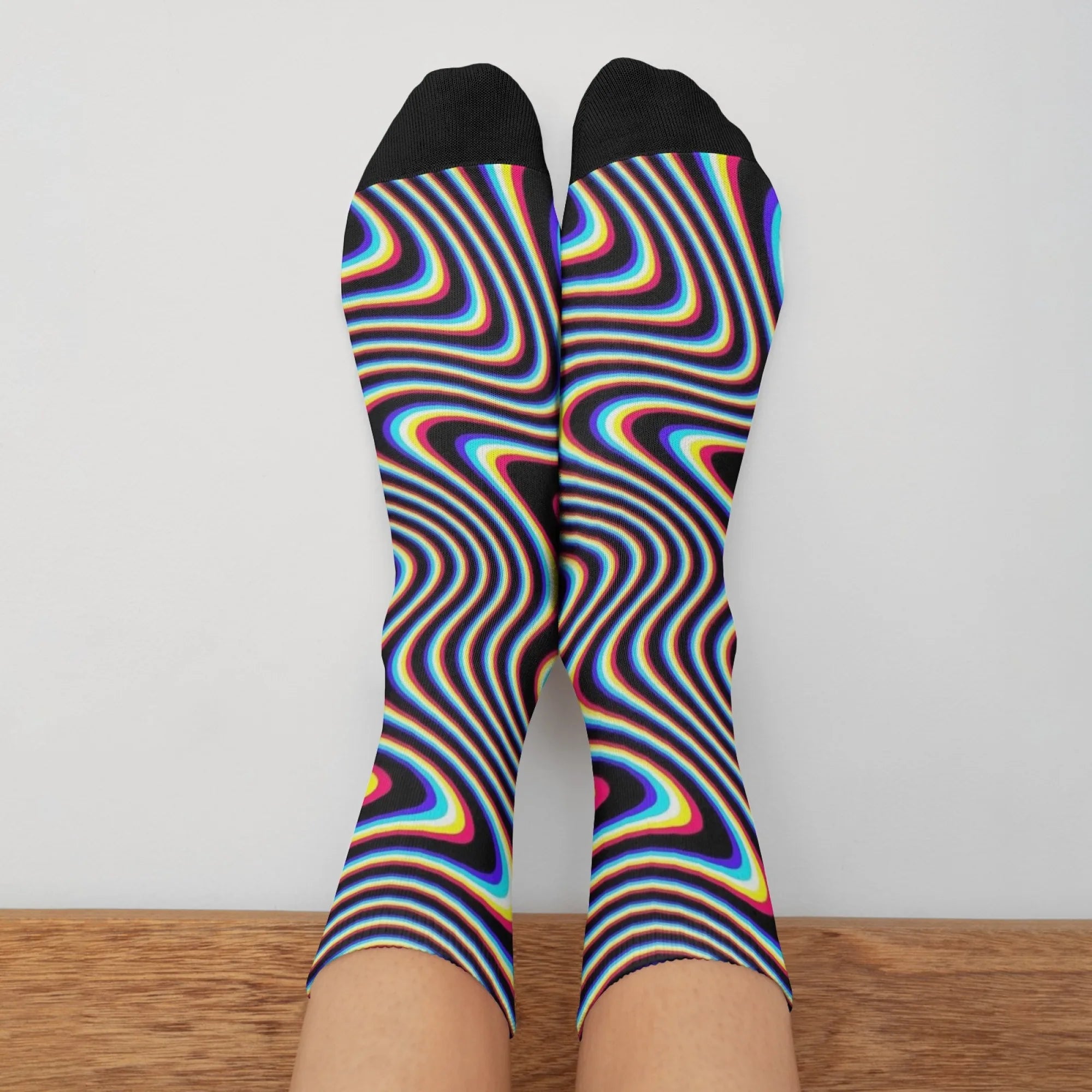 Optical Illusion Fluid Novelty Men's Socks Op Art Crazy Street Hip-Hop Funny Socks Breathable Anti-Slip Casual Sports Socks Gift