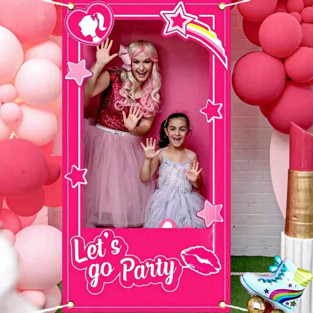 1pc Birthday Party Decoration Blue Pink Photo Booth Props Party For Girls And Boys Birthday Bridal Shower Party Photo Stand