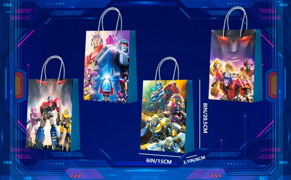 Transformers Party Gift Bags-16pcs Transformers Party Bags/Transformers Party Gift Treat Bags for Transformers Party Decorations - Big Tim's Magic Emporium