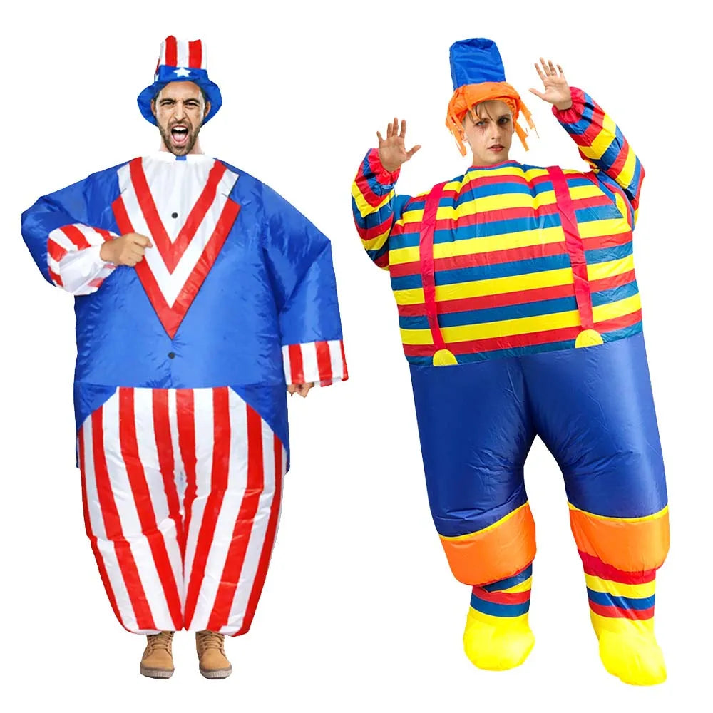New clown inflatable costume, funny suit, mascot Purim, Halloween and Christmas party Cosplay costume for adults, with multiple - Big Tim's Magic Emporium
