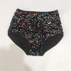 High-Waist Sequined Disco Briefs & Stage Performance Hot Pants