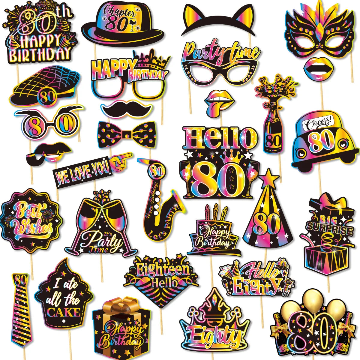 Birthday Party Decoration Photo Props 30 40 50 Birthday Party Glasses Decoration