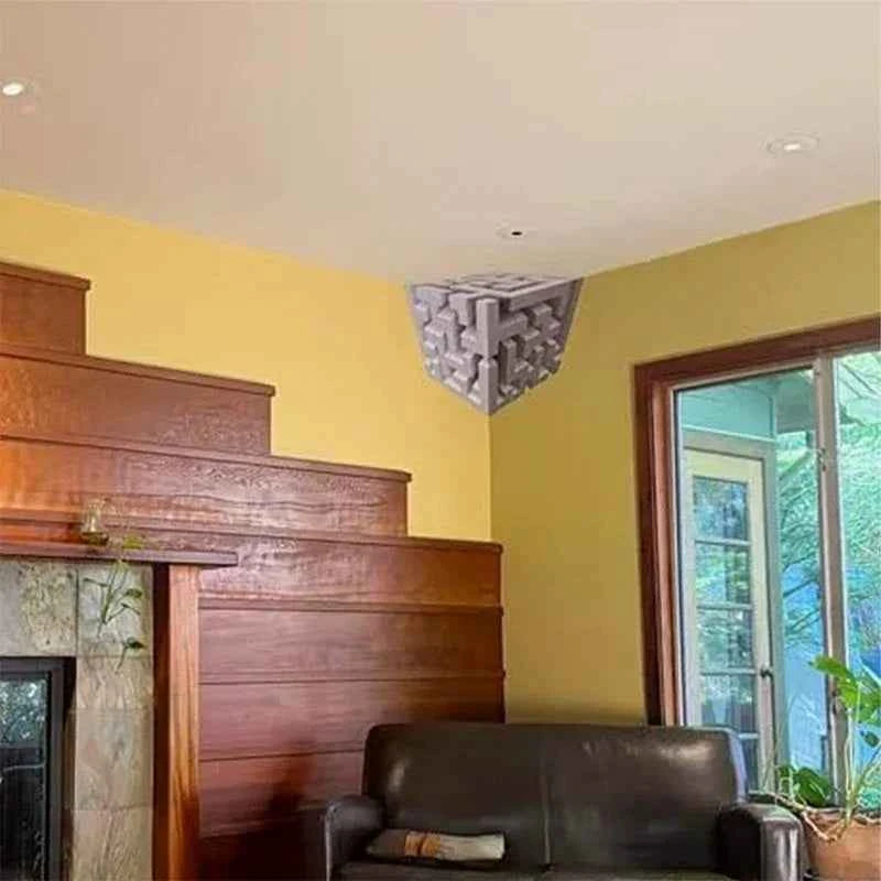 Optical Illusion Wall Art – 3D Corner Wall Decal – Impossible Corners Inspired Peel And Stick Removable 3D Wall Art