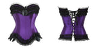 Lace Overlay Boned Overbust Corset Bustier Top Plus Size Body Shaper