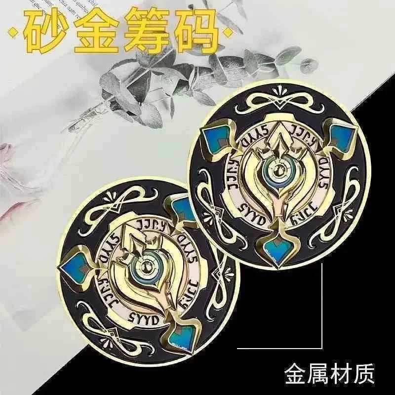 Hot Honkai:Star Rail 3D Metal Embossed Coins Currency Aventurine's Token for Trailblazer Souvenir Cosplay Props Accessories Gift
