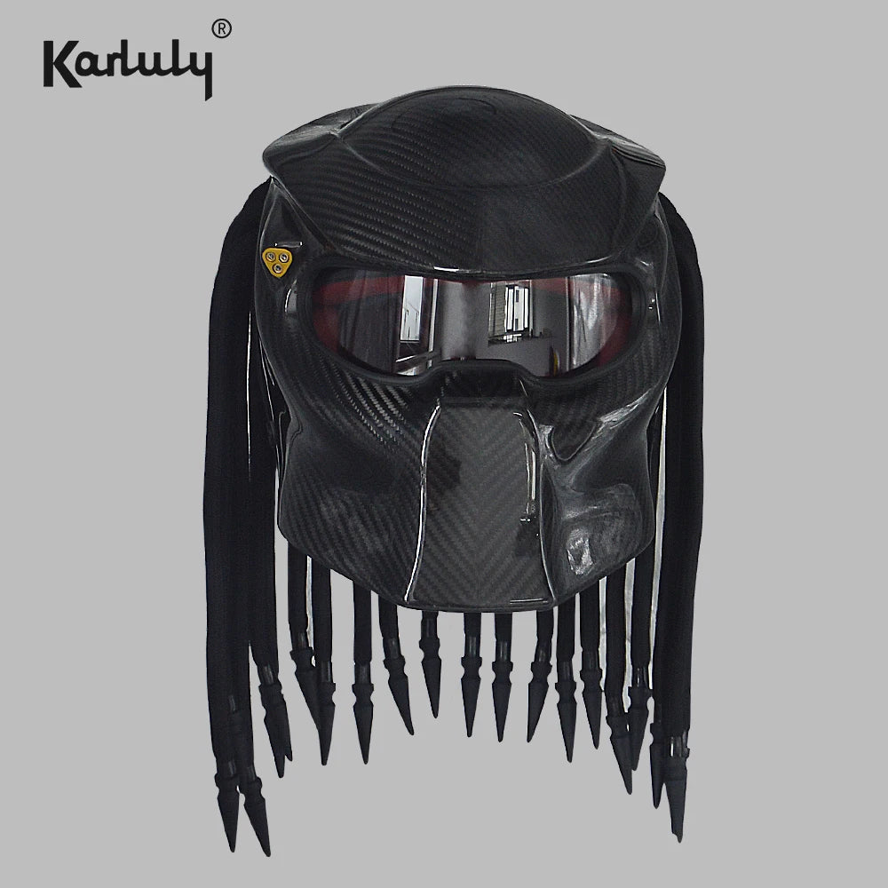 Personalized Full Coverage Predator Carbon Brazed Special Shape Helmet Vintage Motorcycle Sports Bike Full Face Party face mask - Big Tim's Magic Emporium