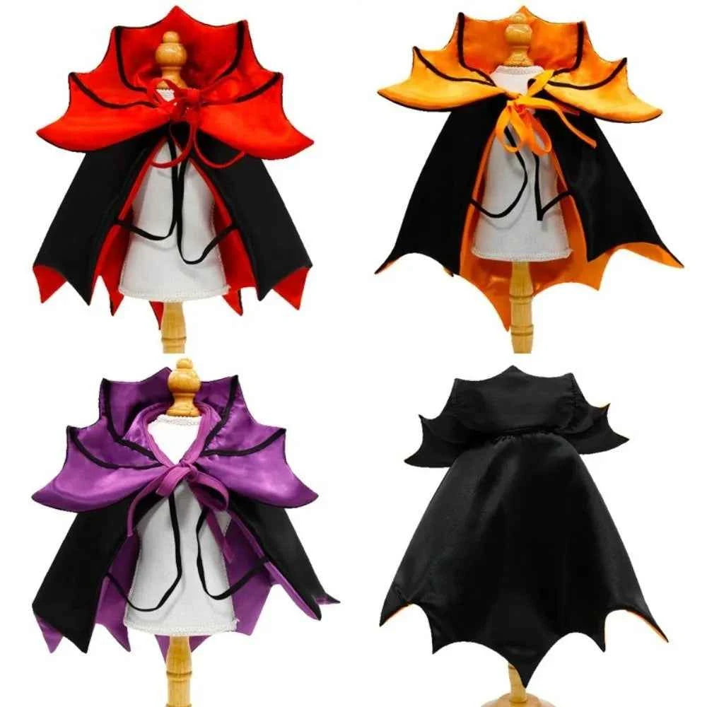 Bat Transformation Halloween Pet Costume Stand-collar Comfortable Cat Cosplay Cloak Bow Soft Fabric Small Dog Knight Cape Party