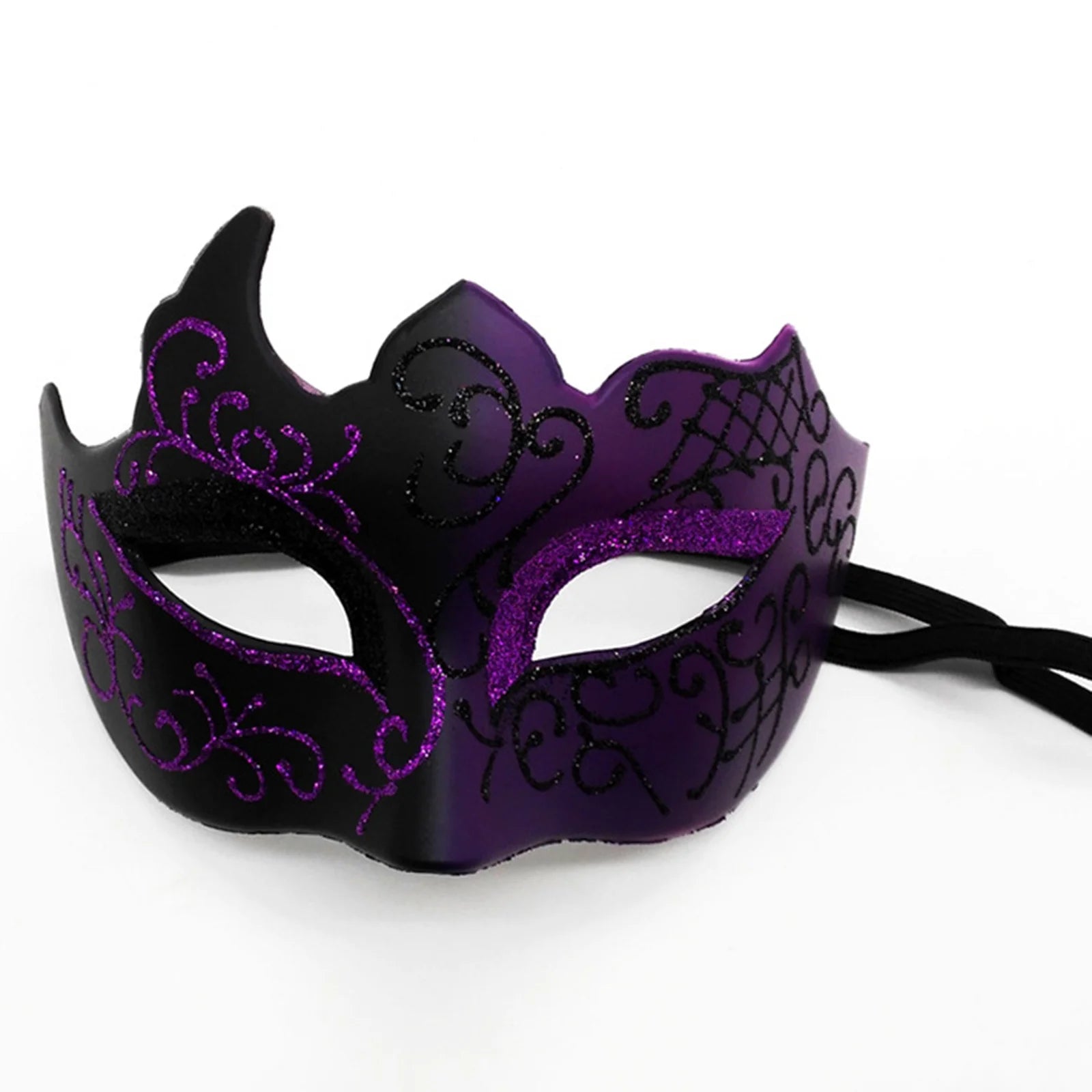 Half-Face Painted Men's Mask Painted with Shiny Powder Venice Style for Halloween Costume Supplies