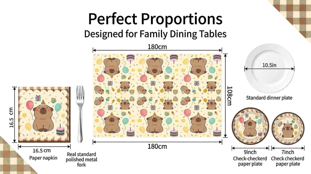 Cartoon Capybara Birthday Party Decoration Disposable Tableware Cup Plate Napkins Tablecloth Banner Baby Shower Birthday Party