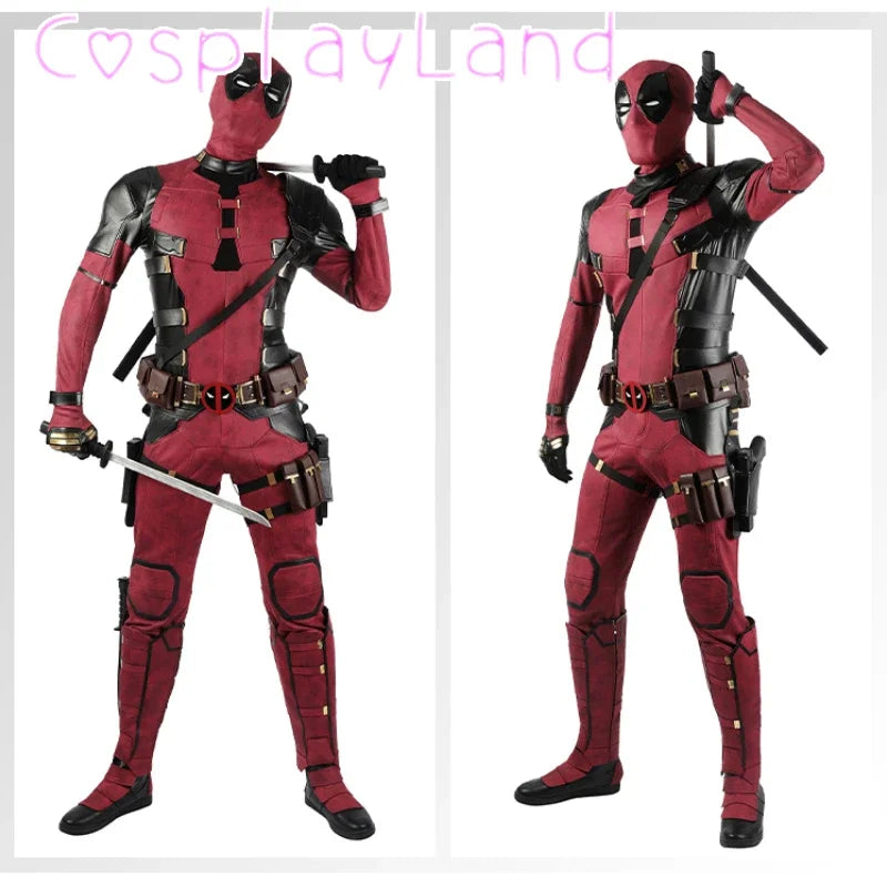 New Arrival DP3 Mr. Pool Cosplay Costume Hero Complete Clothes Red Leather Men Jumpsuit Halloween Carnival Christmas Outfit - Big Tim's Magic Emporium