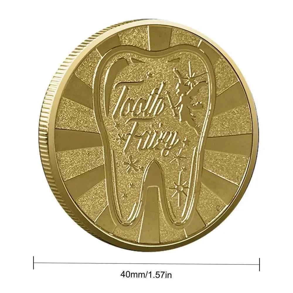 Tooth Fairy Gold Plated Commemorative Coin Creative Kids Tooth Change Gifts Physical Metal Coin Crypto Commemorative Coin