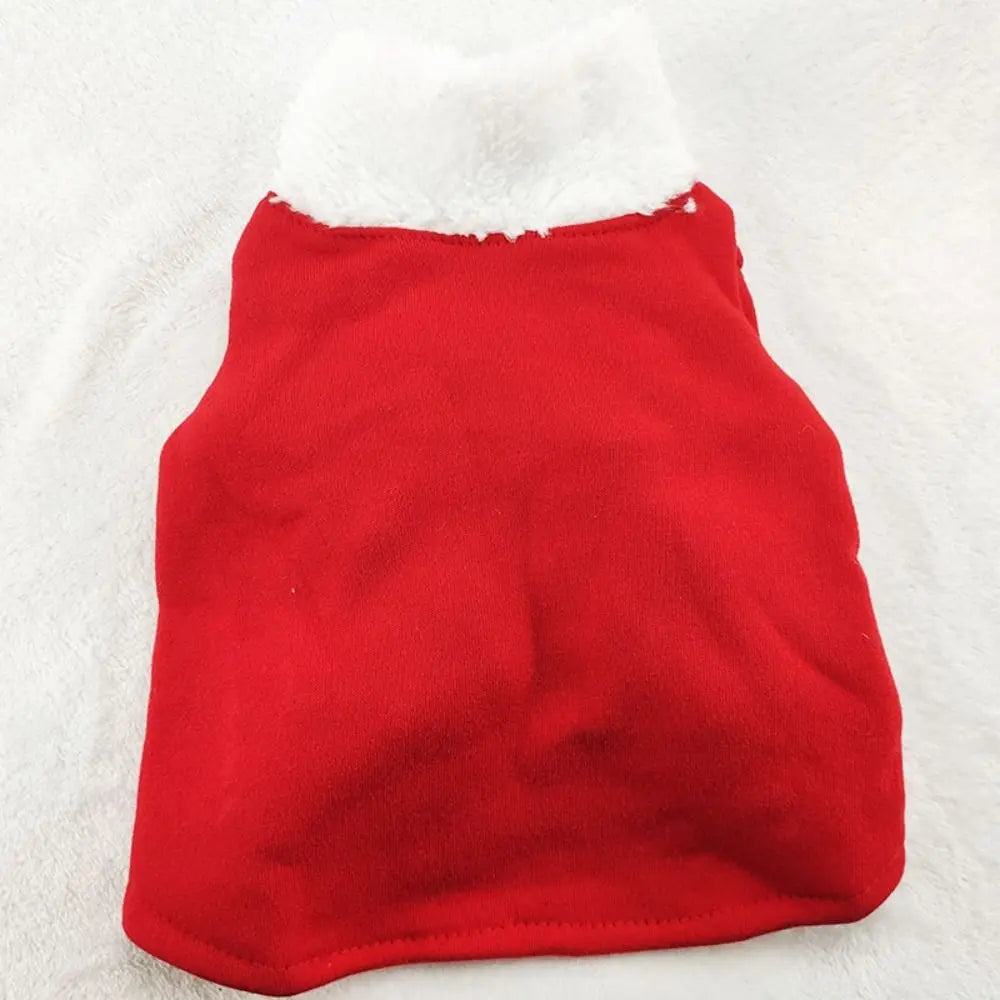 Cute Cosplay Santa Christmas with Cap Pet Costume Dog Hoodies Dog Suit