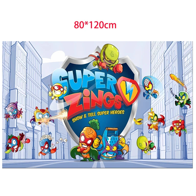 Superzings Birthday Party Decoration Balloon Banner Cake Topper SuperthingsTableware Birthday Party Supplies Baby Shower