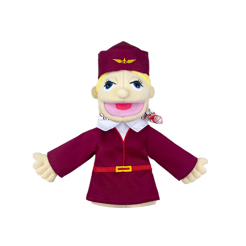 Cute Cartoon Profession Series Hand Puppet Plush Doctor Police Officer Nurse Teacher Job Puppet Ventriloquism Doll - Big Tim's Magic Emporium