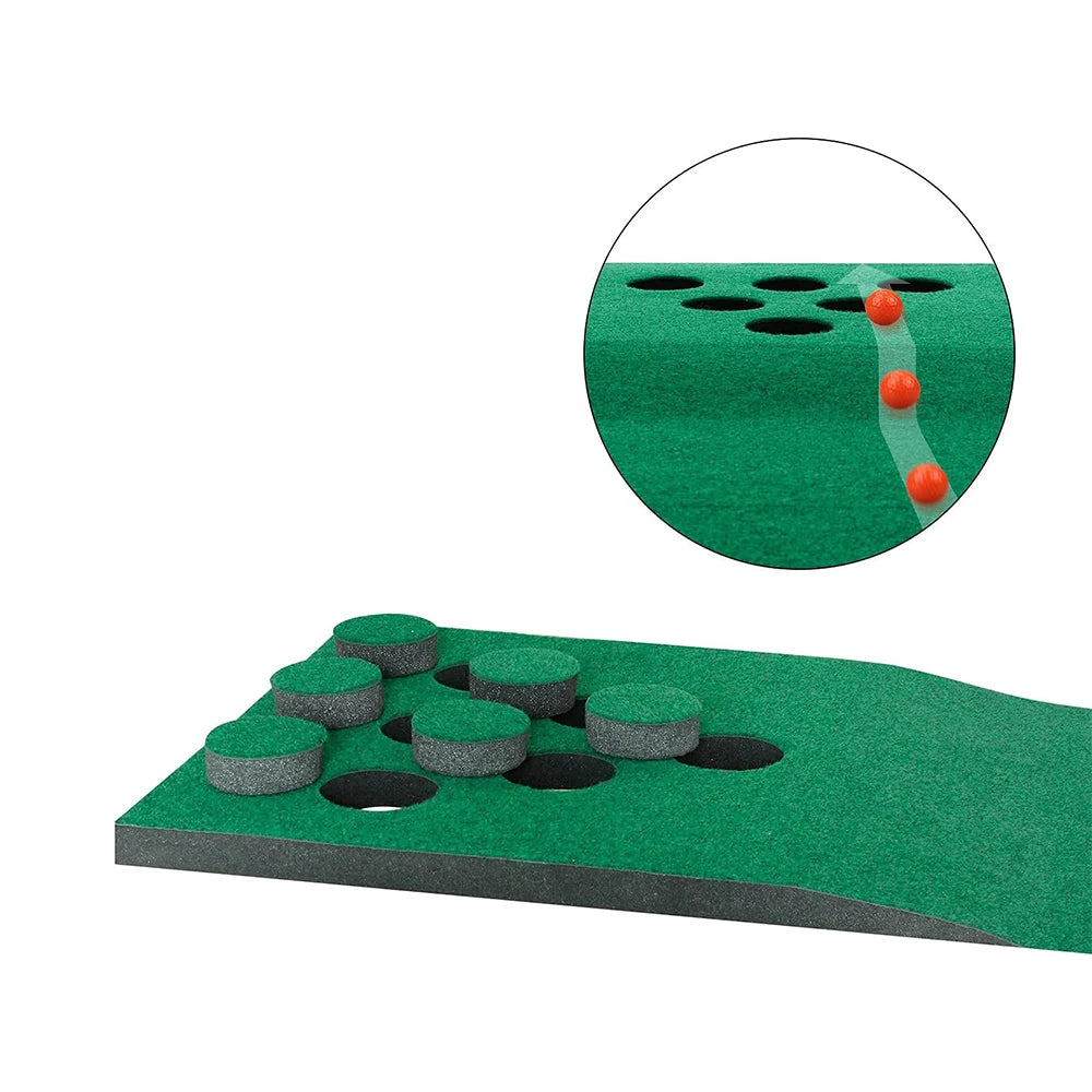 Golf Pong Putting Game Set with Front Border for Indoor & Outdoor,Training Aid for Backyard, Party, Office