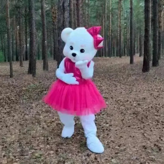 New Bear Mascot Costume Teddy Bear Easter Bunny Cartoon Doll Wedding Party Performance Costume Halloween Fancy Dress