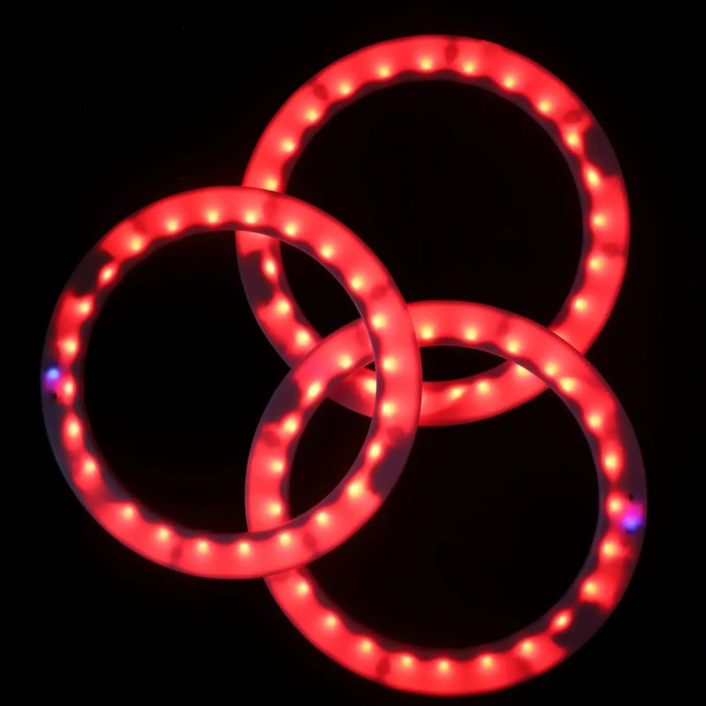 PEHHAH Led Juggling Rings Rechargeable Light Up Juggling Rings Multiple Colors with Charger Set of 3