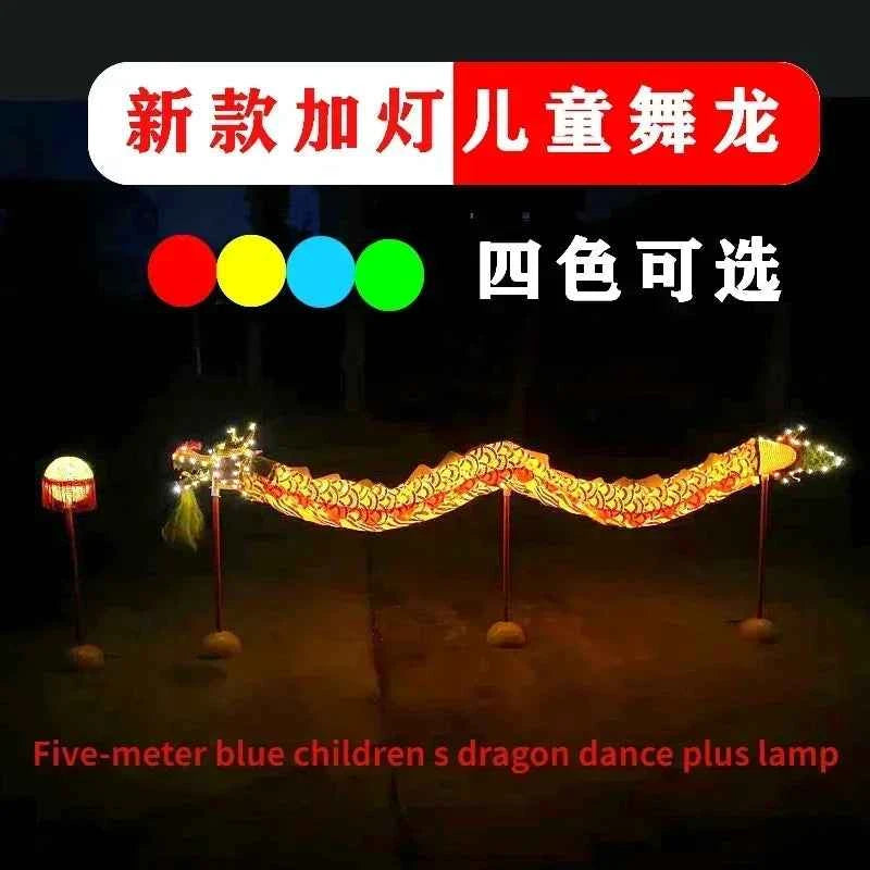 Dragon and lion dance props faucet Kindergarten stage performance Satin cloth dragon luminous nine dragon lanterns