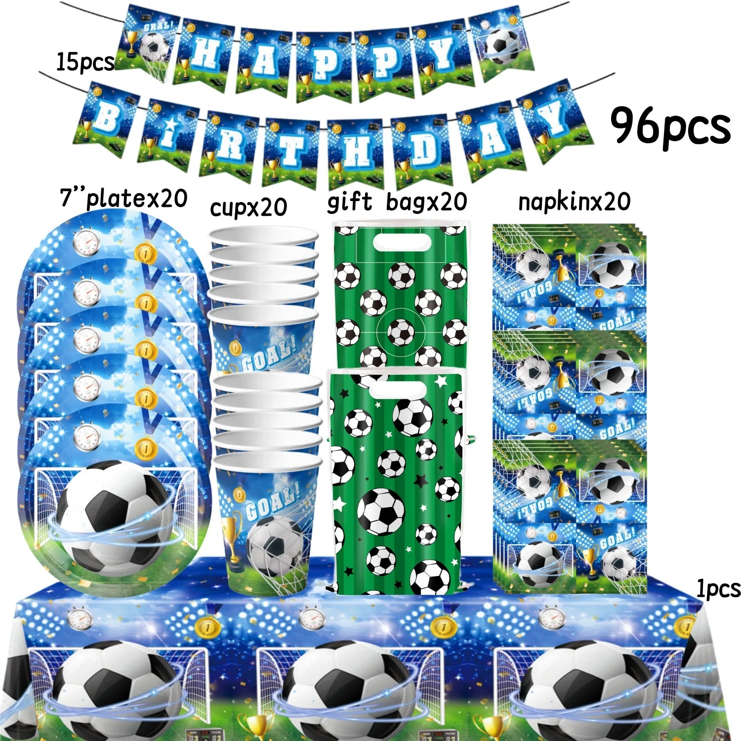 Football Party Stuff Soccer Party Tableware Tablecloth Napkin Cup Plate Soccer Party Backdrop Baby Shower Football Party Favors - Big Tim's Magic Emporium