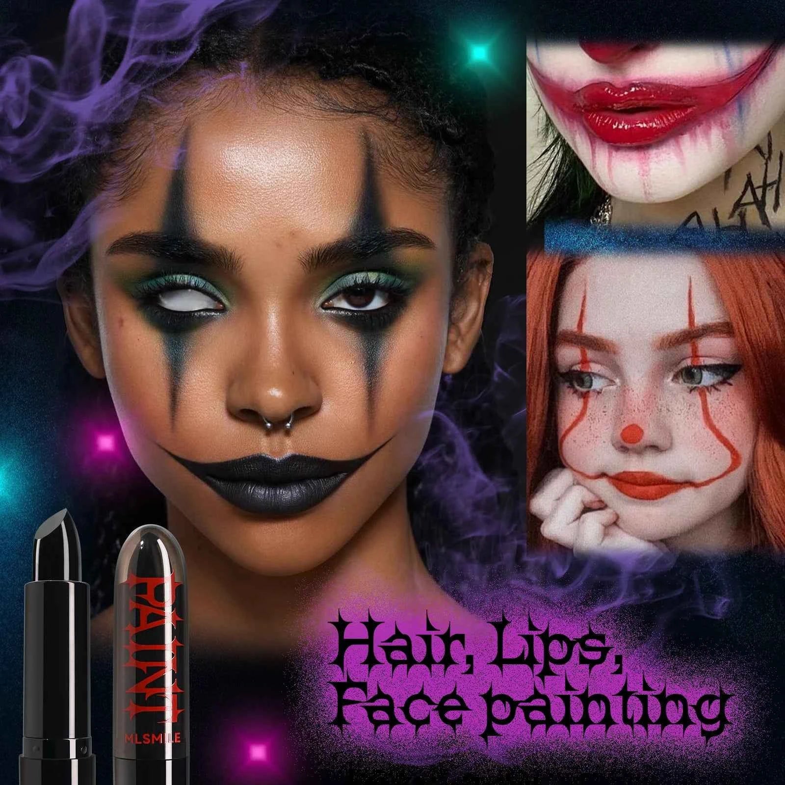 Halloween Face Body Painting Stick Cream Waterproof Light Neon Green Purple Pink Black White Paint Cream Party Art Makeup
