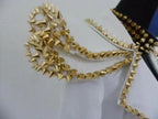 White Faux Leather Studded Stage Dress & Fluffy Skirt Pop Singer Costume Set