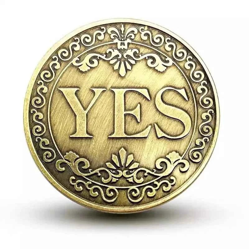 YES NO Decision Coins Magic Coin Collections Good Luck Vintage Antique Bronze Wish Lucky Coin US Coins Commemorative Gold Coins