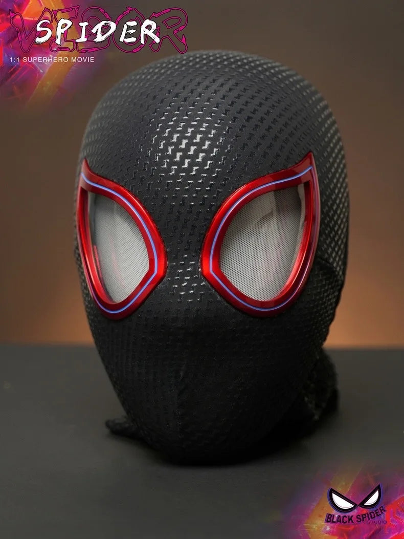 1:1 Mascara Miles Spider-Man Headgear Cosplay Moving Eyes Electronic Mask Remote Control Toys Cosplay costume Adults Kids Gift by Big Tim's Magic Emporium