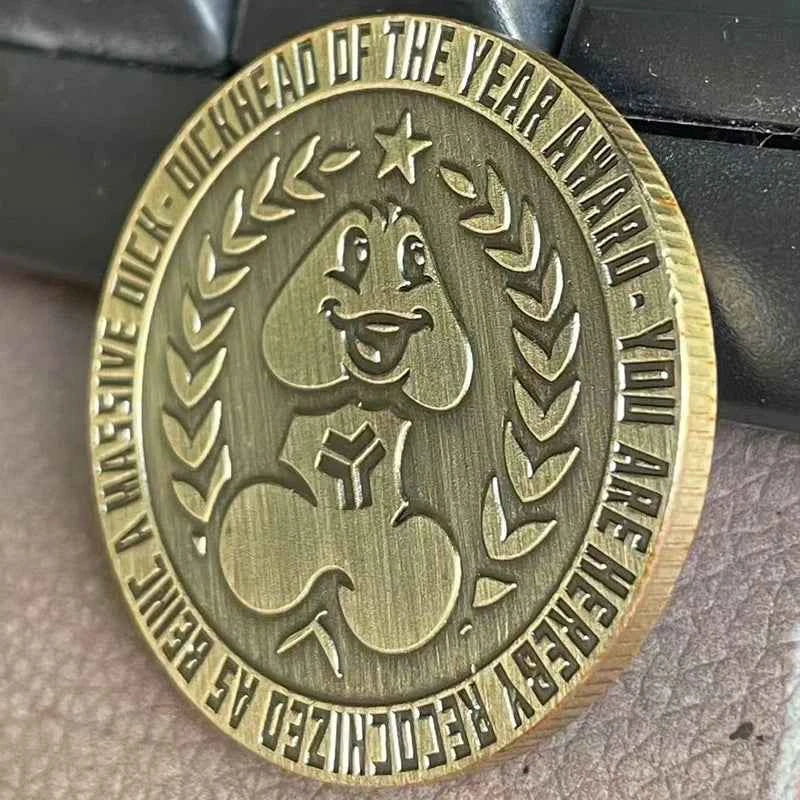 Funny Dick Spade Challenge Coin Ins Wind Ancient Bronze Retro Wandering Coin Funny Coin