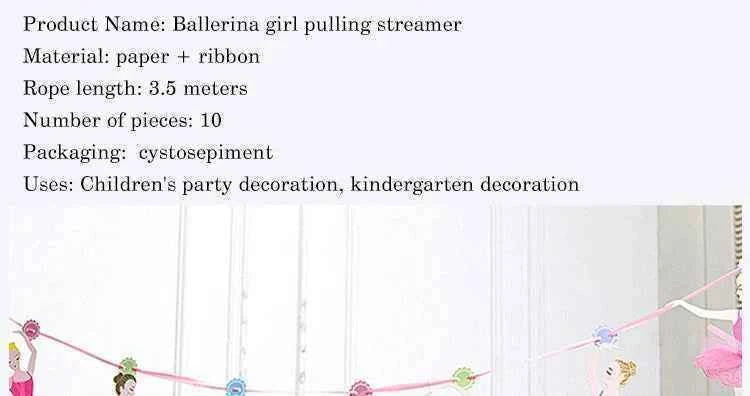1Set Ballet Girl Dancing Bunting Banner Ballerina Paper Flag Wedding Hanging Streamer DIY Supplies Party Favors Birthday Decor