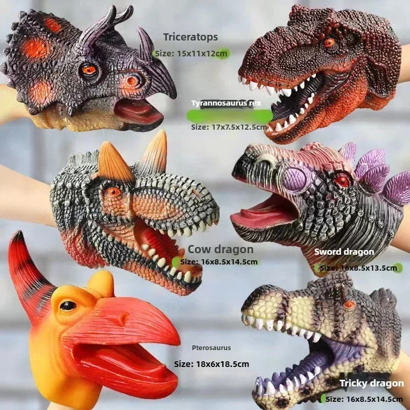 Hand Puppets Dinosaur head Model Toy T-Rex Dino Park Dolls Dinosaur Worlds Soft Toy for Gifts - Big Tim's Magic Emporium