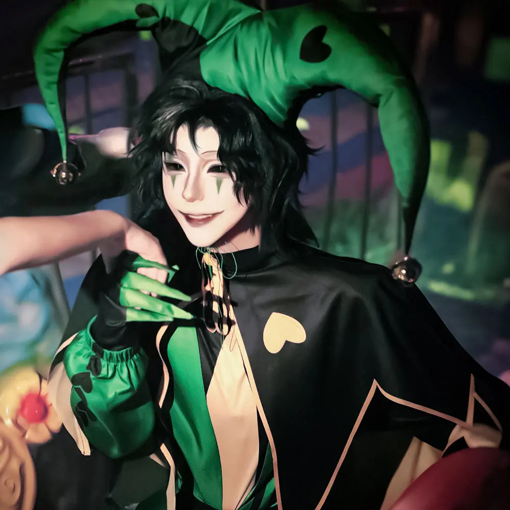 ‌Anime The Freak Circus Harlequin Cosplay Costume Adult Clown Top Pant Set Joker Uniform Halloween Costume Carnival for Adult