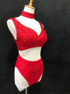 Sexy DJ Nightclub Pole Dance Costume Rhinestone Bikini Rave Outfit Party Show Stage Wear Dancer Team Performance Clothes