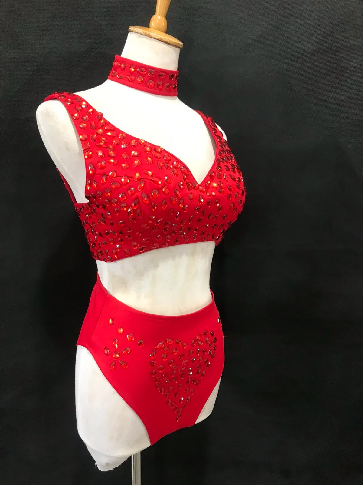 Sexy DJ Nightclub Pole Dance Costume Rhinestone Bikini Rave Outfit Party Show Stage Wear Dancer Team Performance Clothes