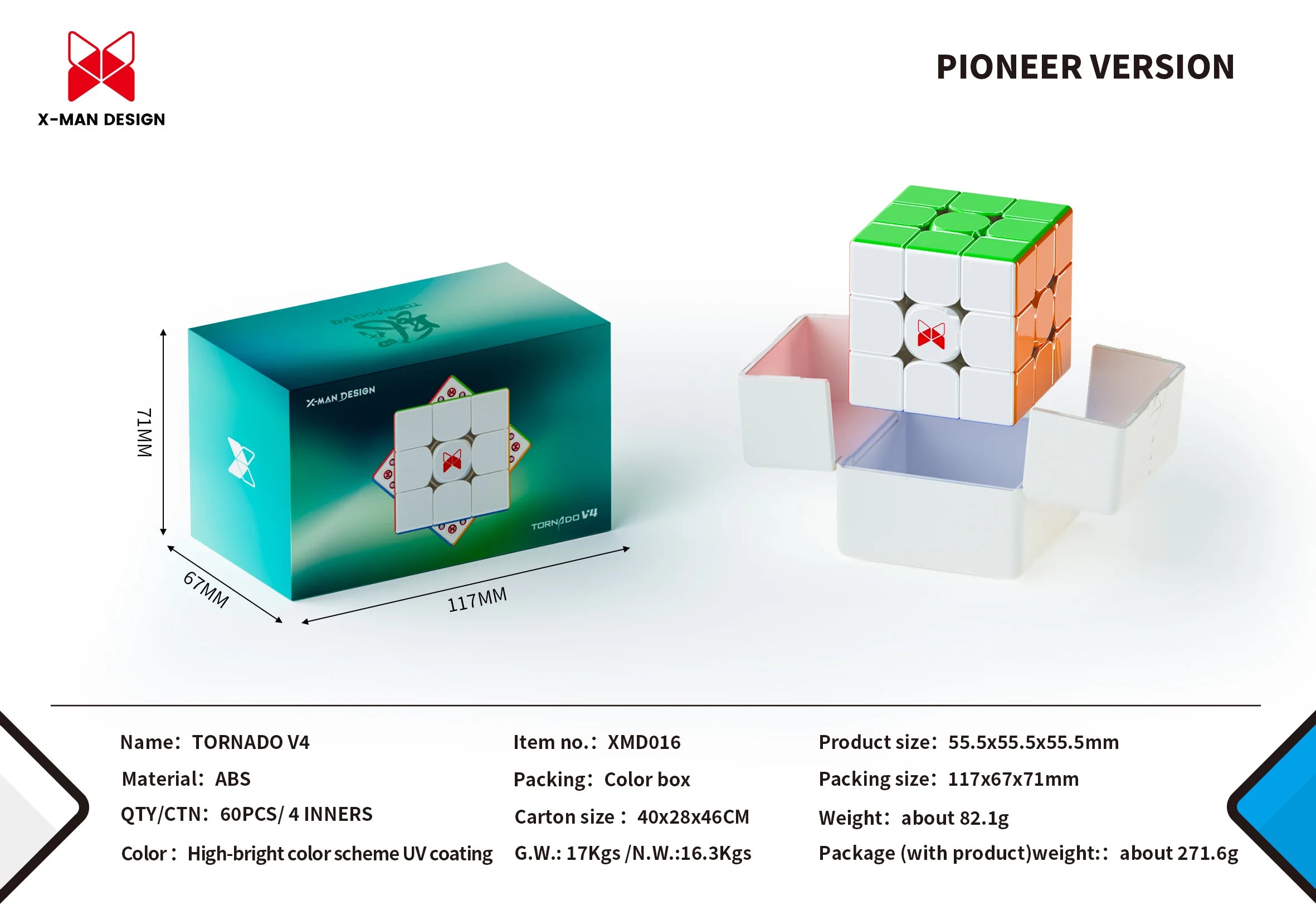 [JudyCube] Qiyi X-Man Tornado V4M Pioneer UV Version Magnetic Magic Speed Cube  Qiyi XMD Tornado V4 M Flagship 3x3x3