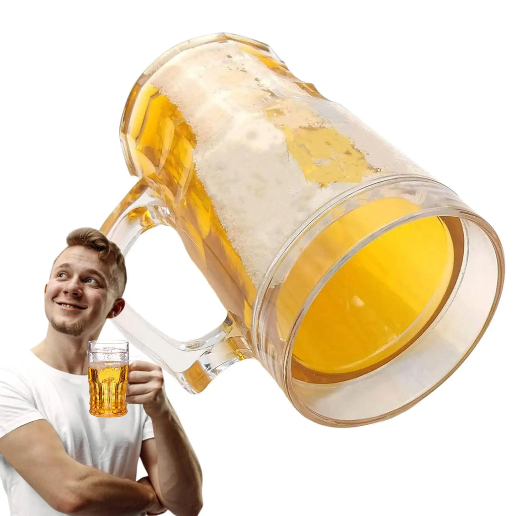 Fake Beer Mug Funny Water Cup, Novelty Prank Toy & Gag Gift for Adults Coworkers, Creative Desk Ornament for Office Home Decor - Big Tim's Magic Emporium