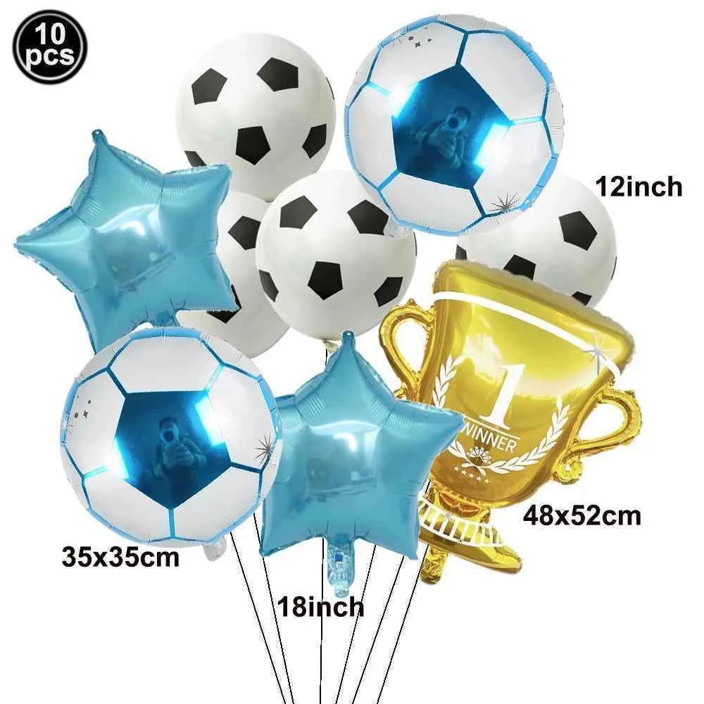 Soccer Party Decoration Balloons Soccer Balls Football Sneakers Trophy Foil Balloons for Birthday Sports Theme Party Supplies