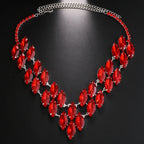 Colored Crystal Rhinestone Statement Necklace