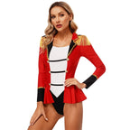 Women's Circus Ringmaster Long Sleeve Skirted Bodysuit Costume