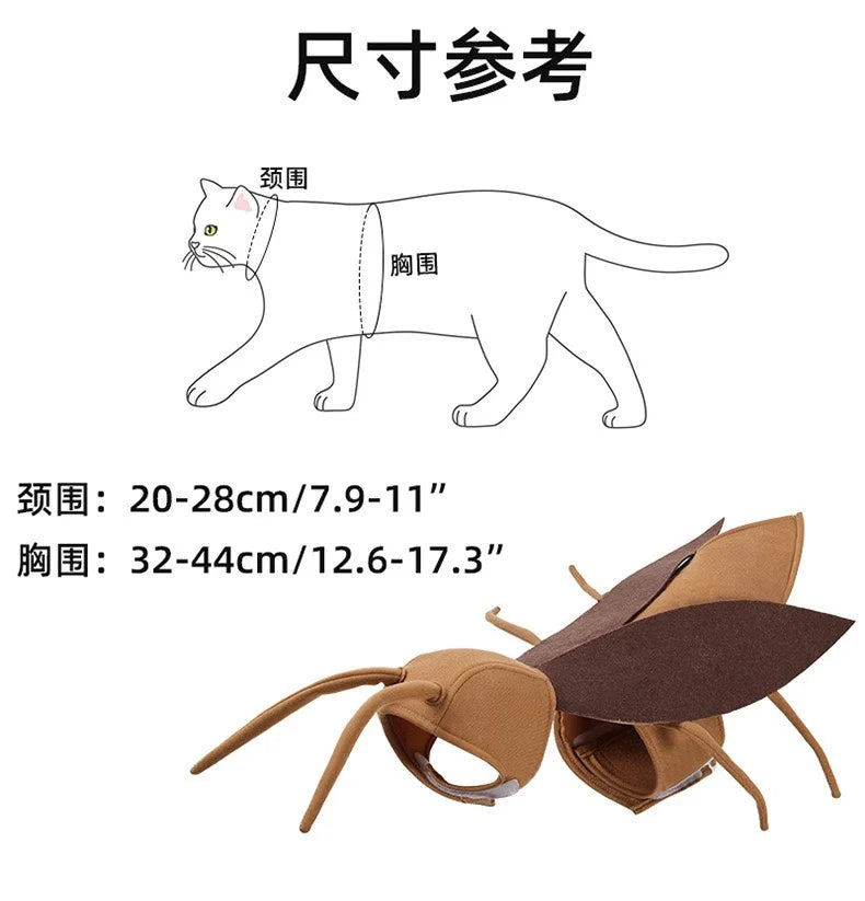 Kawai Pet Transformation Costume Funny Halloween Cockroach Costume Dogs Cats Dress Up Clothing For Outdoor Party Props Gift