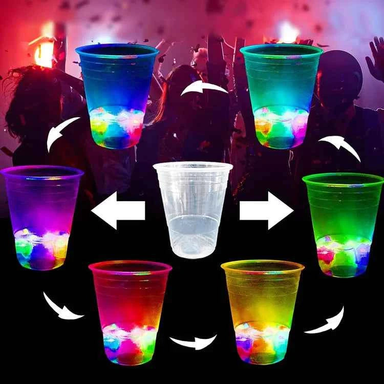 LED Glowing Party Cups Light Up Flashing Plastic Cup for Night Club Rave Wedding Birthday Event Favor Decoration Supplies Bulk