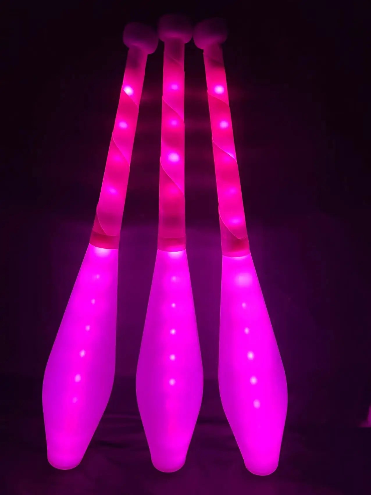 PEHHAH Multi-Color LED Light Up Juggling Club Glowing Clubs for Juggling at Night with Charger and Remote Set of 3